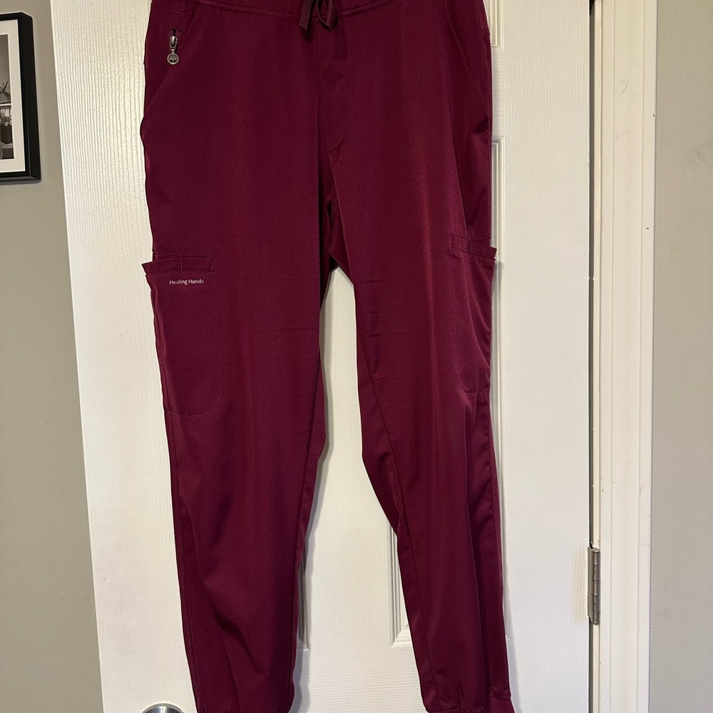 Women's Burgundy Scrub Pants